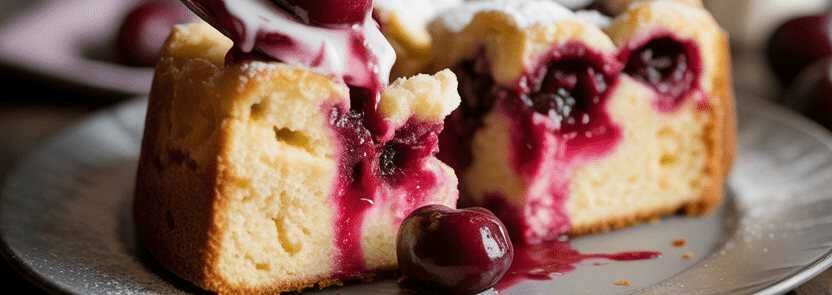 Blitz 5 Minuten Quark Kirschkuchen den ich jede Woche backe! – so sieht es fertig aus