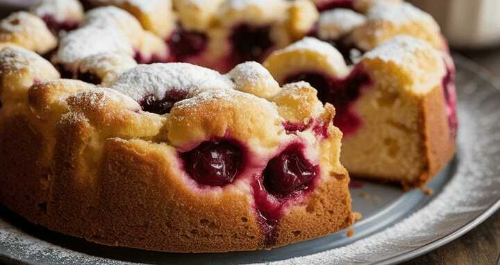 Blitz 5 Minuten Quark Kirschkuchen den ich jede Woche backe!