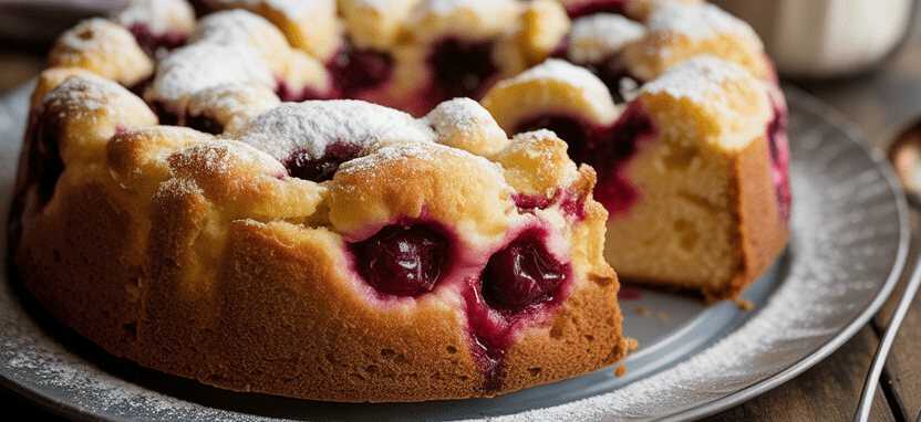 Blitz 5 Minuten Quark Kirschkuchen den ich jede Woche backe!