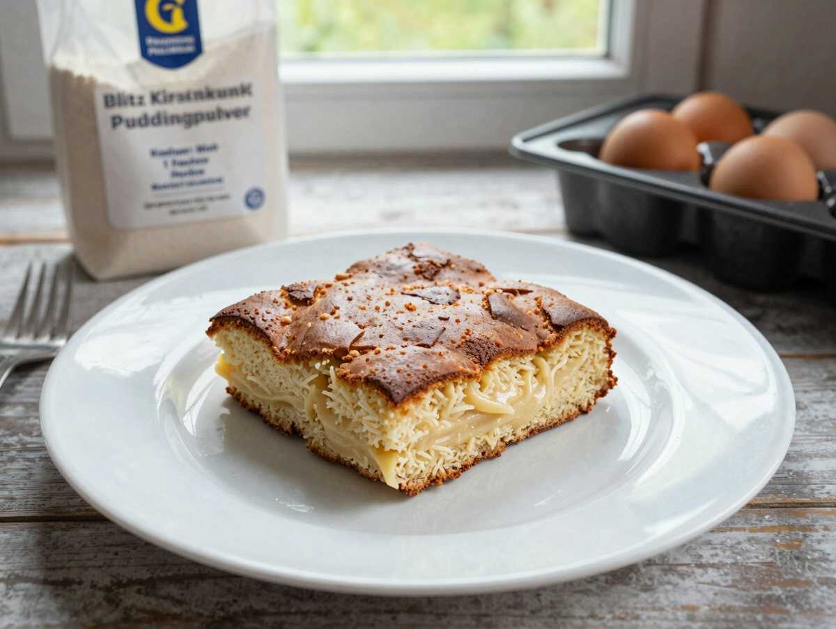 Blitz Kirschkuchen mit 1 Packung Puddingpulver in 30 Minuten! – während der Zubereitung