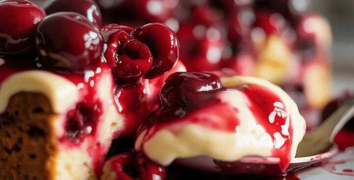 Blitz Kirschkuchen mit Pudding & 1 Glas Sauerkirschen