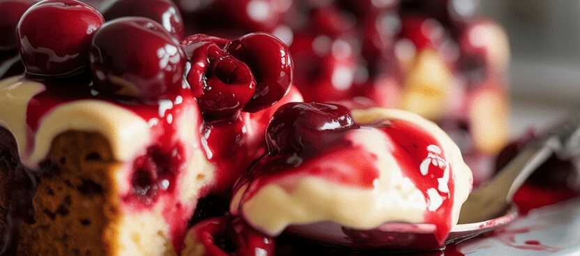 Blitz Kirschkuchen mit Pudding & 1 Glas Sauerkirschen