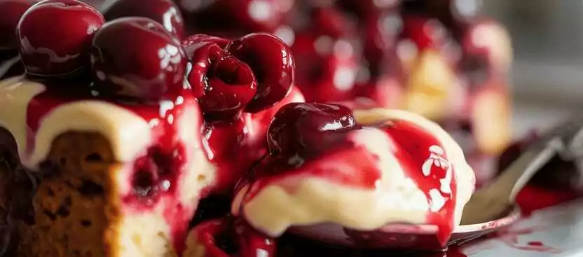 Blitz Kirschkuchen mit Pudding & 1 Glas Sauerkirschen