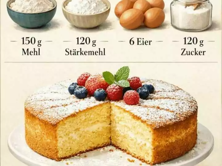 Blitz-Biskuit: Einfaches Rezept