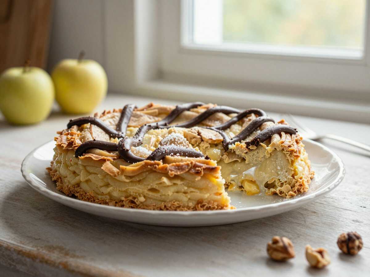 Blitzschneller Apfel-Nuss-Kuchen mit Schoko-Twist: Das Rezept! – während der Zubereitung