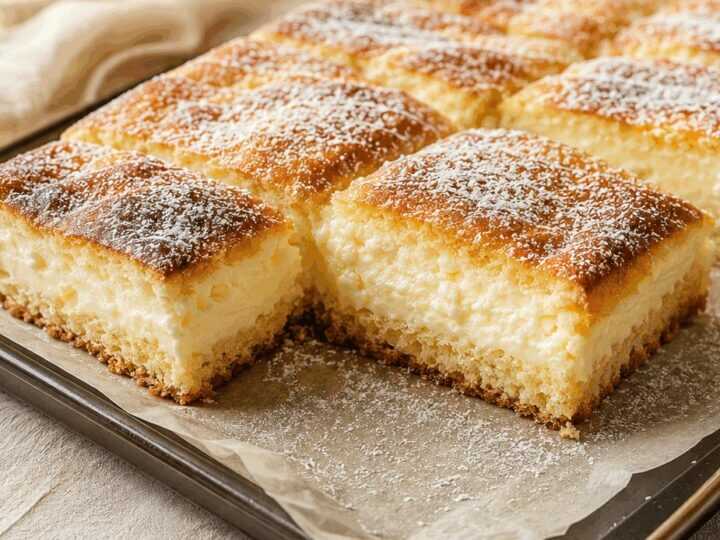 Blitzschnelles Rezept für den saftigsten Rahmkuchen vom Blech!