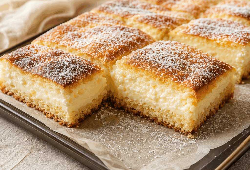 Blitzschnelles Rezept für den saftigsten Rahmkuchen vom Blech!