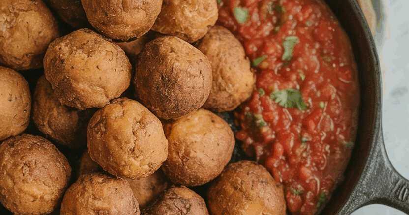 Bohnenbällchen mexikanisch aus dem Airfryer – so sieht es fertig aus