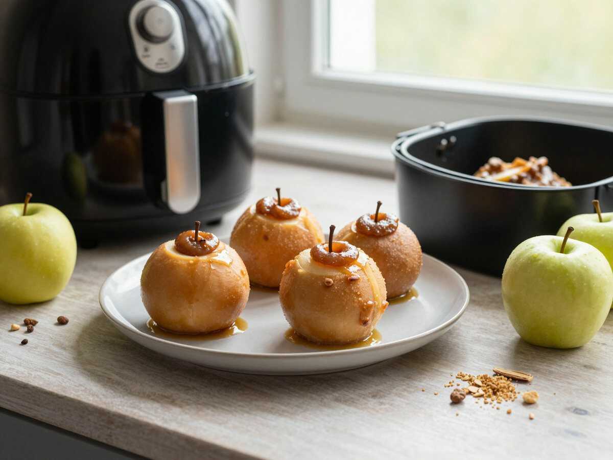 Bratäpfel mit Marzipanfüllung aus dem Airfryer – gelingt garantiert, auch Anfängern – während der Zubereitung