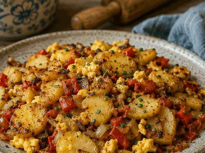 Bratkartoffel-Reste-Pfanne im Airfryer, das Rezept, das in jeder Familien-WhatsApp-Gruppe landet