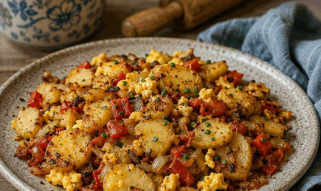 Bratkartoffel-Reste-Pfanne im Airfryer, das Rezept, das in jeder Familien-WhatsApp-Gruppe landet