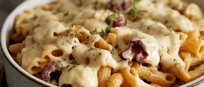 Brotzeitsalat mit Käse und Zwiebeln
