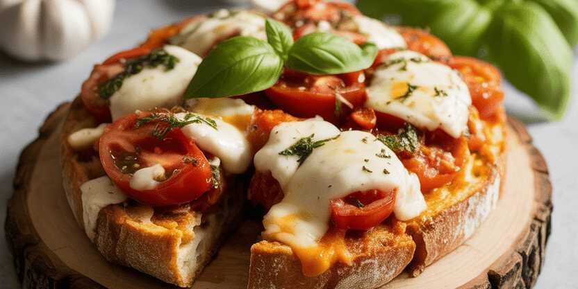 Bruschetta mit Tomaten und Knoblauch 10 Minuten Backzeit
