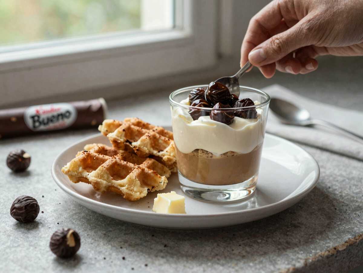 Bueno Dessert im Glas schmeckt unglaublich! – während der Zubereitung