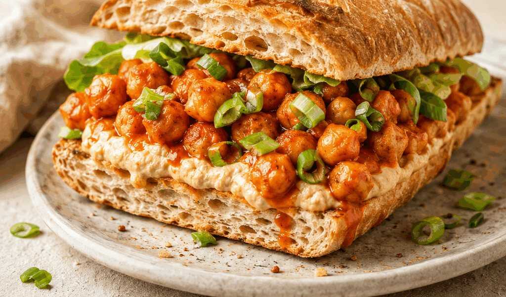 Buffalo-Kichererbsen-Sandwich: Dein neuer Lieblings-Snack in Windeseile!