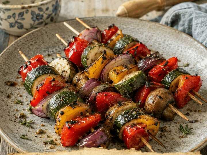 Bunte Gemüsespieße aus dem Airfryer – mit Zutaten, die du sowieso zu Hause hast