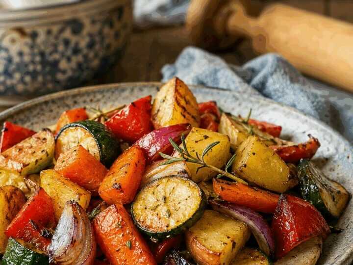 Buntes Ofengemüse aus der Heißluftfritteuse – spart Zeit, Fett und Abwasch