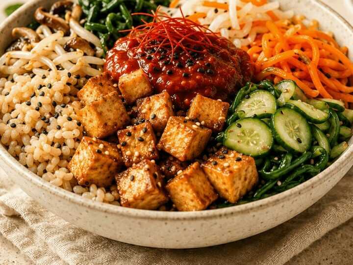 Buntes Vegan Bibimbap: Entdecke die Geschmacksexplosion für deine Gesundheit!