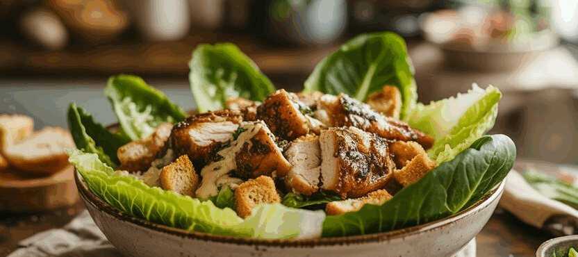 Caesar Salat mit gegrilltem Hähnchen