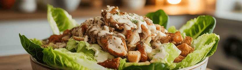 Caesar’s Salad mit Hühnchen – Dein klassischer Restaurant-Hit! – so sieht es fertig aus