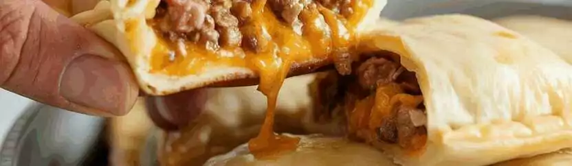 Cheeseburger Blätterteigtaschen mit 250 g Hackfleisch