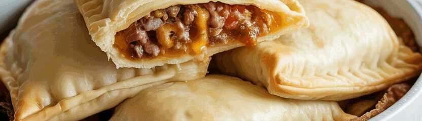 Cheeseburger Blätterteigtaschen mit 250 g Hackfleisch – so sieht es fertig aus