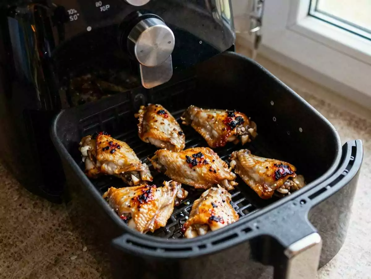 Chicken Wings für den Fußballabend aus dem Airfryer: knusprig ohne einen Tropfen Öl – während der Zubereitung