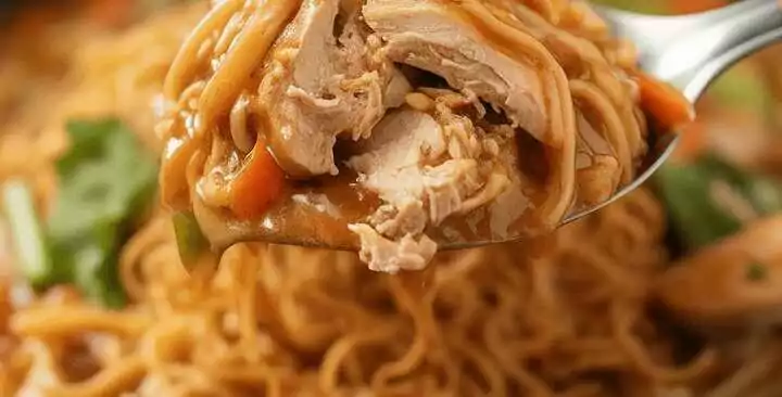 Chinesisch gebratene Nudeln mit 200 g Hähnchenfleisch