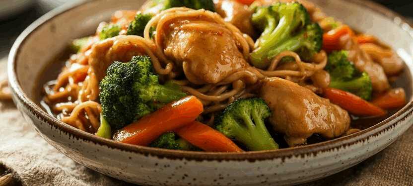 Chinesische Hähnchen Gemüsepfanne schnell gekocht