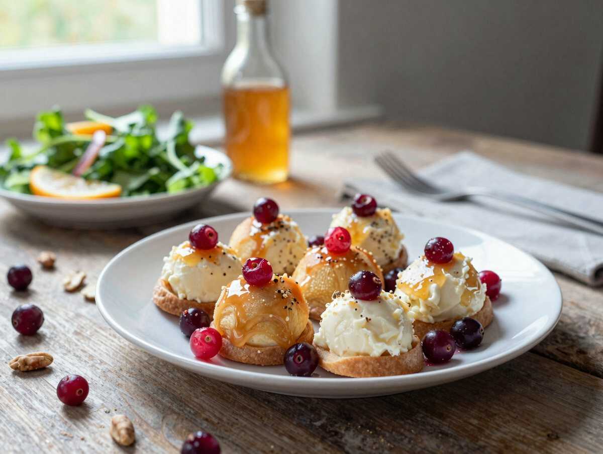 Cranberry-Frischkäse-Pralinen mit Salat – Dein raffiniertes Chefkunstwerk! – während der Zubereitung