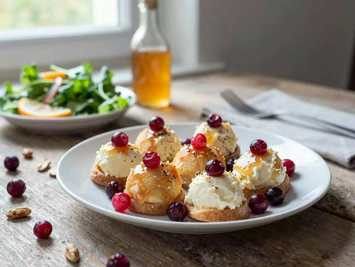 Cranberry-Frischkäse-Pralinen mit Salat – Dein raffiniertes Chefkunstwerk! – während der Zubereitung