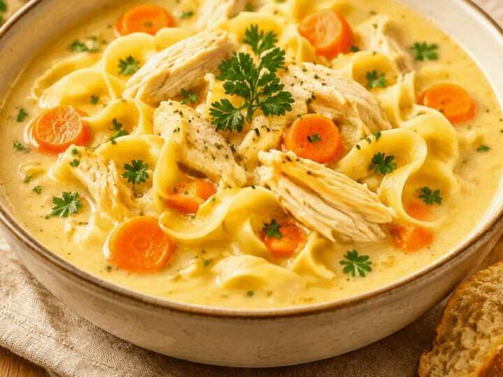 Cremige Hühner-Nudelsuppe: Wohltuender Genuss in jedem köstlichen Löffel!