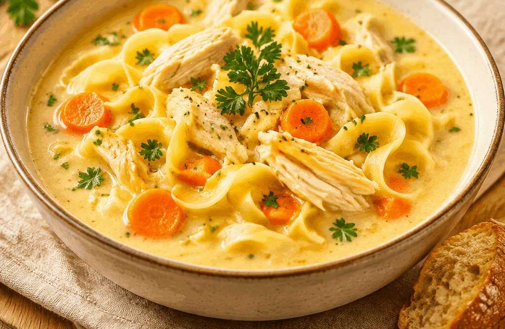 Cremige Hühner-Nudelsuppe: Wohltuender Genuss in jedem köstlichen Löffel!