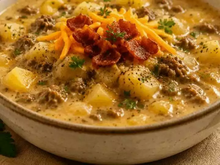 Cremige Kartoffel-Hamburger-Suppe aus dem Slow Cooker: Das ultimative Wohlfühlrezept!