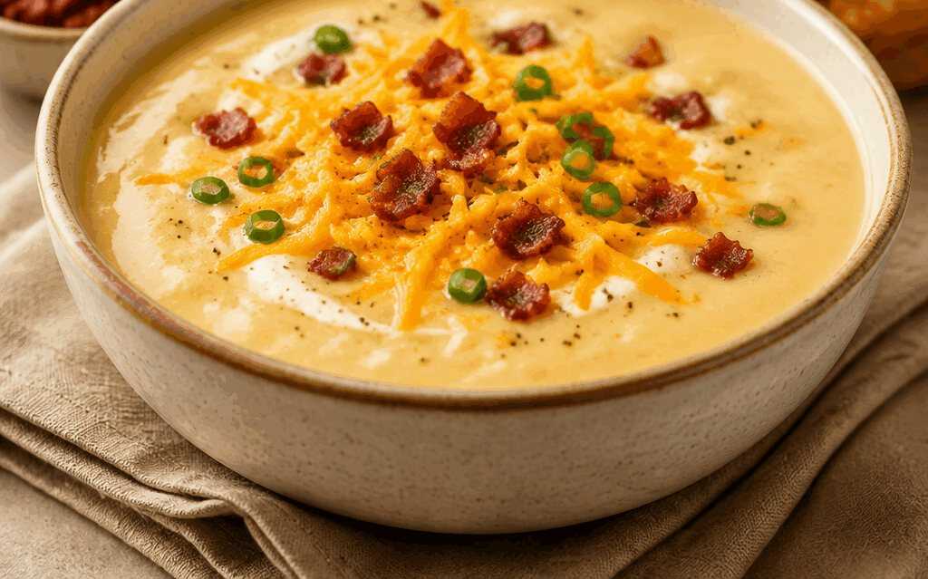 Cremige Kartoffel-Käse-Suppe, die dein Herz erwärmt!