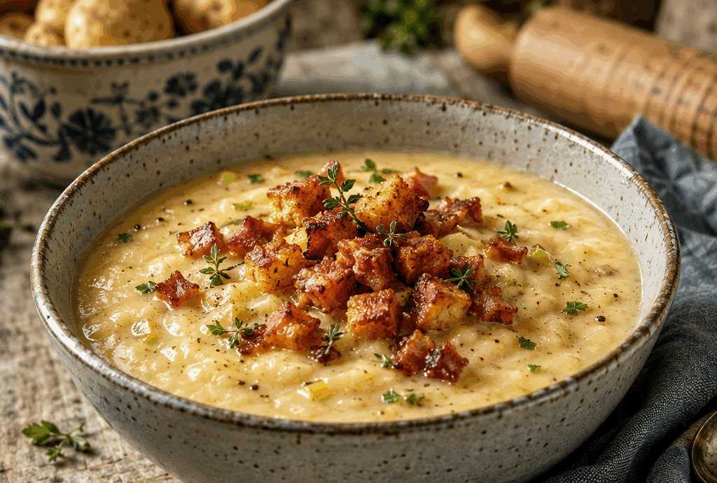 Kartoffelsuppe mit Speck-Croutons – das Soulfood für kalte Tage