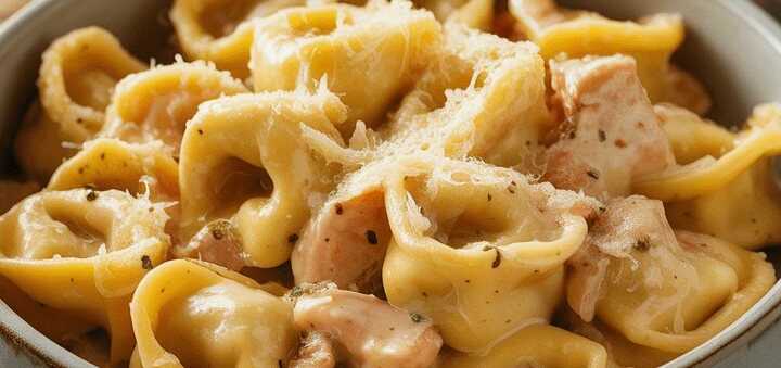 Cremige Tortellini in Hähnchen Schmand 10 Minuten