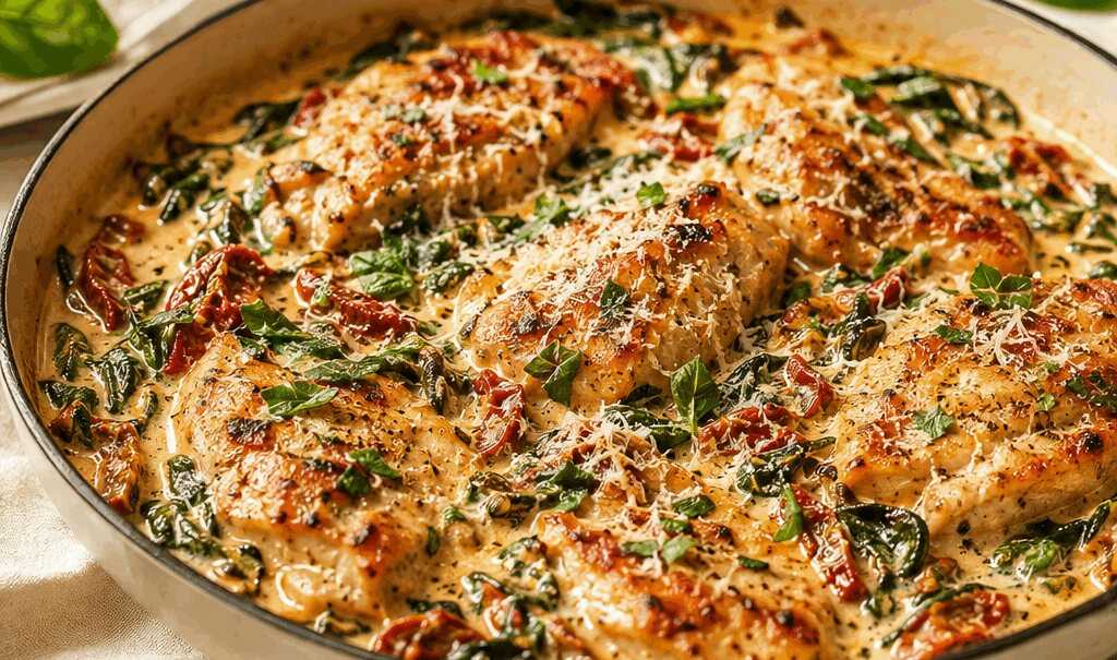 Cremige Toskanische Hähnchenpfanne – Ihr neues Lieblingsgericht für den Feierabend!