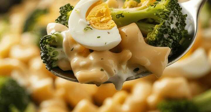 Cremiger Nudelsalat mit Brokkoli und Ei