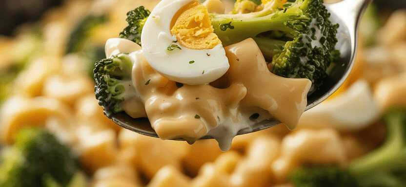 Nudelsalat mit Brokkoli und Ei