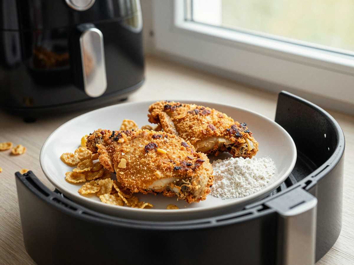 Crispy Chicken wie vom Imbiss aus dem Airfryer – in nur 15 Minuten auf dem Tisch – während der Zubereitung