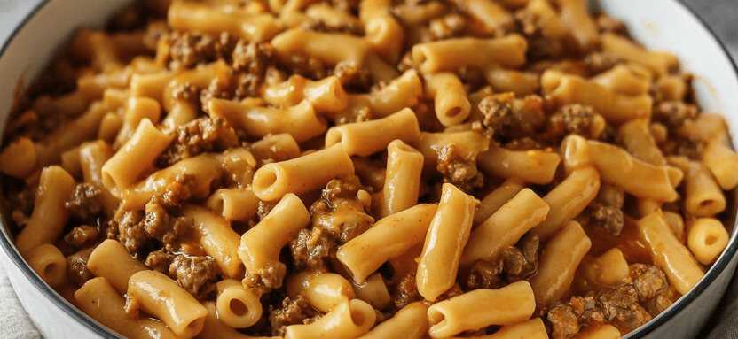 Curryrahm Nudeln mit Hackfleisch in 15 Minuten zubereitet