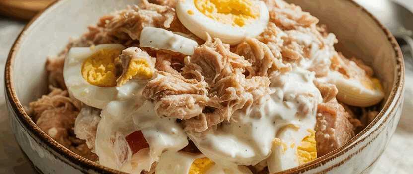 Das bereite ich 2x die Woche, Thunfischsalat mit Ei & 100 ml Joghurt!