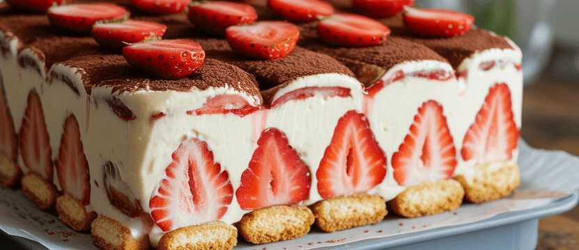 Das beste Erdbeer Tiramisu aller Zeiten in 10 Minuten – so sieht es fertig aus