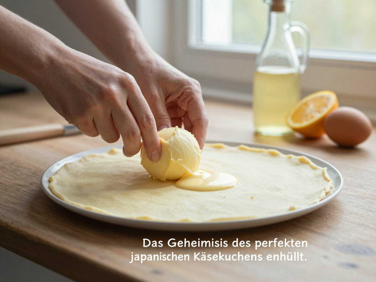 Das Geheimnis des perfekten japanischen Käsekuchens enthüllt! – während der Zubereitung