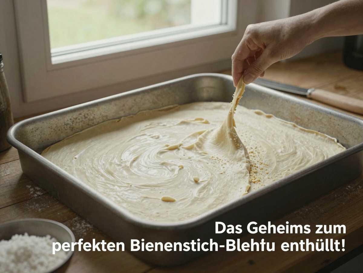 Das Geheimnis zum perfekten Bienenstich-Blechkuchen enthüllt! – während der Zubereitung