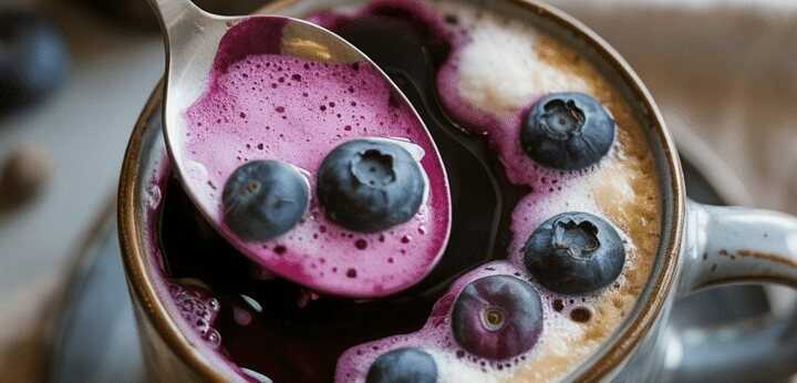 Das muss man probiert haben, Blaubeer Latte mit 200 g Blaubeeren!