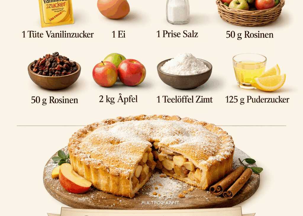 Gedeckten Apfelkuchen
