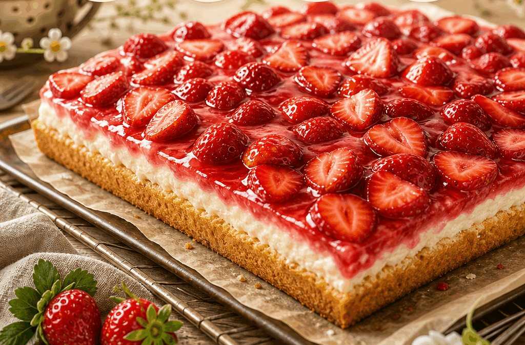 Das unwiderstehliche Rezept für Blech-Erdbeerkuchen, das Sie ausprobieren müssen!