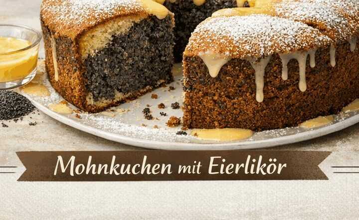 Das unwiderstehliche Rezept für Mohnkuchen mit Eierlikör – Ein Muss für alle Backfans!